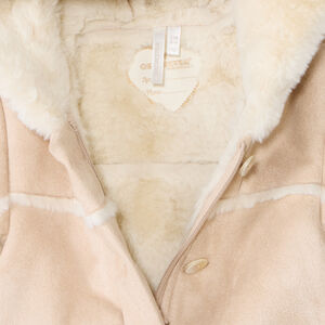 Jas van suède met sherpa en bontlook voor babymeisje 