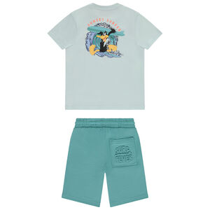 Ensemble t-shirt manches courtes Daffy Duck Warner + bermuda garçon 