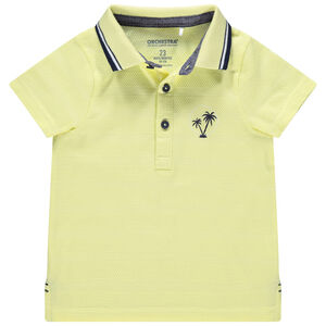 Poloshirt met korte mouwen van katoen met geborduurd patroon 