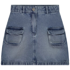 Jupe en jean effet délavé avec poches pour fille 