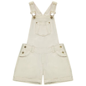 Korte salopette van effen stof voor meisjes 
