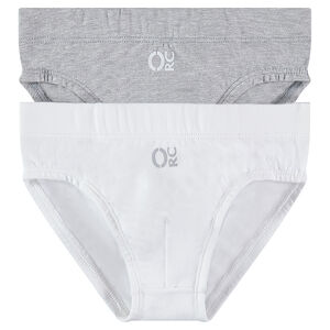 Lot de 2 slips en coton unis 