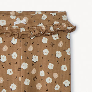 lange geribbelde broek met bloemenprint voor babymeisje 