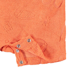 Korte badstof jumpsuit met strand effect voor babyjongens 