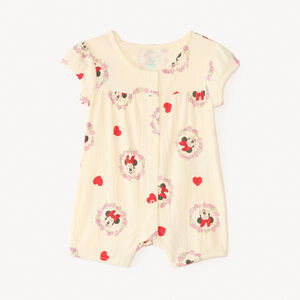 Korte rompert met pofmouwen Minnie Disney voor meisje baby 