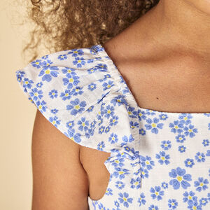 Combinaison longue imprimé fleuri pour fille 