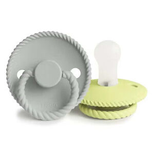 Lot de 2 sucettes T1 Rope Silicone Gris argent/Thé vert  