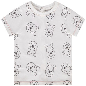 T-shirt met korte mouwen in jersey slub met print van Winnie Disney voor baby jongen 