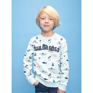 Sweat en molleton imprimé avec print puff garçon 