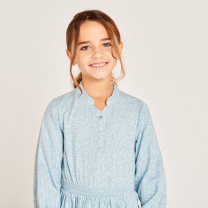 Robe manches longues imprimé fleurs fille 