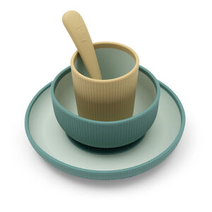 Maaltijdset baby silicone Jade Shades 