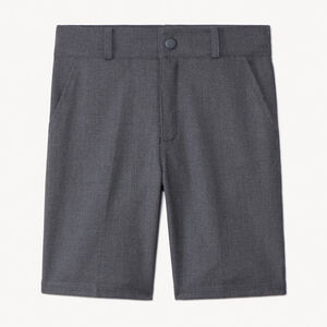 Bermuda court en toile uni gris style uniforme pour garçon  