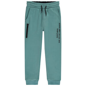 Jogging en molleton uni avec puff print placé pour garçon 