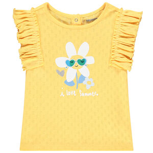 T-shirt manches courtes en maille ajourée pour bébé fille 