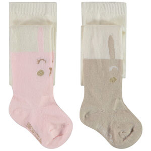 Lot de 2 collants épais motif lapin pour bébé fille 