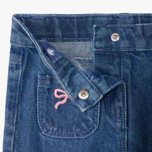 Jean large uni pour bébé fille 