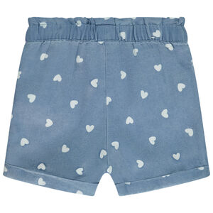 Short van stof met hartenprint meisjes 