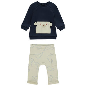 Ensemble 2 pièces motifs ourson et phoques pour bébé garçon 