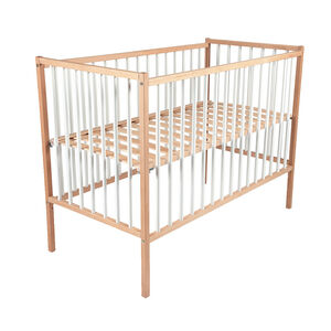 Bed Remi 70 x 140 cm met verstelbare lattenbodem in massief beukenhout wit 