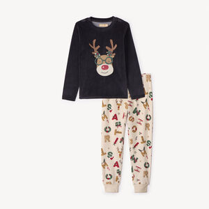 Set pyjama 2 pièces en velours à motifs Noël pour garçon 