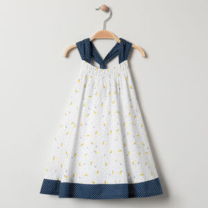 Robe à bretelles et poires imprimées all-over 