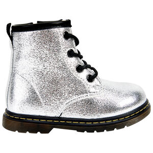 Bottillons argentés effet métallisé à zip pour fille 