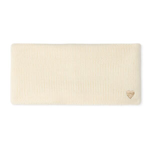 Snood gebreid met fleecevoering, effen kleur, hart geborduurd voor babymeisje 