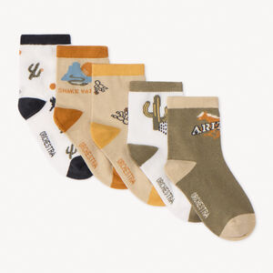 Lot de 5 paires de chaussettes motifs cactus pour garçon 