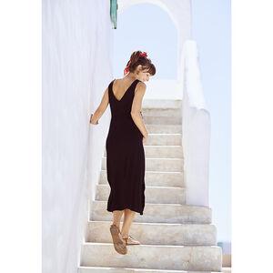 Robe longue à bretelles pour femme 