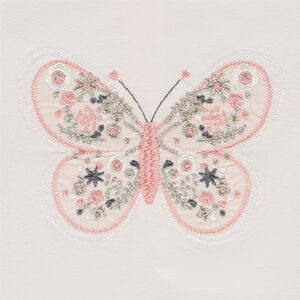 T-shirt manches courtes broderie papillon pour bébé fille 