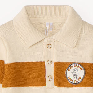 Pull col polo bébé garçon à rayures larges 