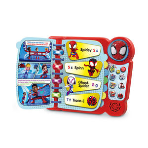 Educatief spelboek Spidey met 14 interactieve pagina’s voor woordenschatontwikkeling en begrijpend lezen vanaf 3 jaar 