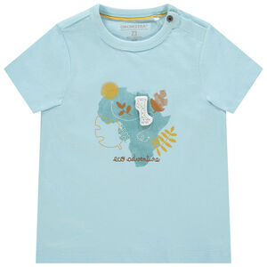 T-shirt manches courtes en coton print Afrique 