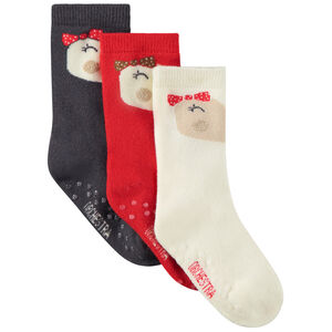 Set van 3 paren van antislip sokken met pingouinprint voor meisjes 