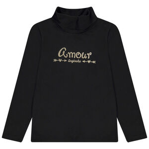 Ondertrui met col in jersey met fantasieprint voor meisjes 