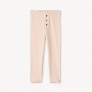 Caleçon uni côtelé avec boutons pour bébé fille 