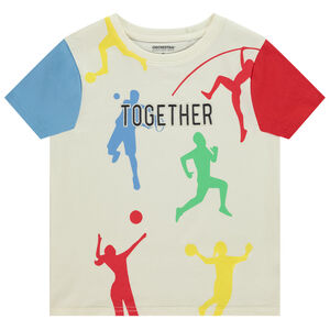 T-shirt met korte mouwen colour block effect sport voor jongen 