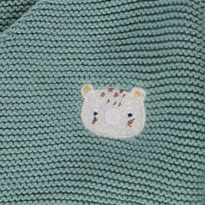 Gilet en tricot point mousse effet cache-coeur avec tigre brodé pour bébé garçon 