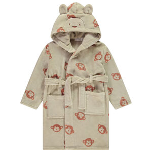 Badjas in sherpa met aapjesprint voor jongens 