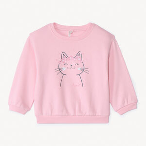 Oversized sweater met print voor babymeisjes 