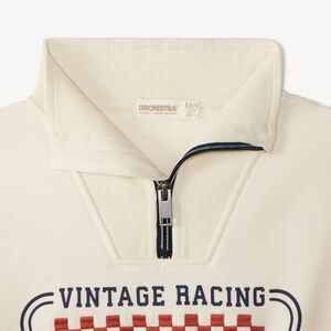 Sweater met rits voor jongens met vintage racing motief 