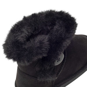 Bottines fourrées effet suédine avec bouton fantaisie pour fille 