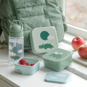 Lot de 3 boîtes à goûter Happy Clouds vert 