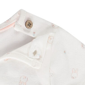 Romper en Body met Korte Mouwen met Konijnprint voor Meisjes 