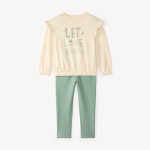 Sportset voor meisjes met pailletten en glitters 