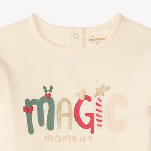 Babyshirt met lange mouwen en ruches op de schouders 