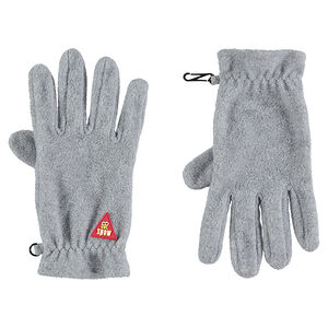 Gants en polaire avec badge en gomme forme triangle 