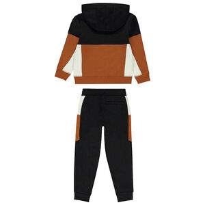 Tweekleurig fleece joggingensemble met gewatteerd vest voor jongen 