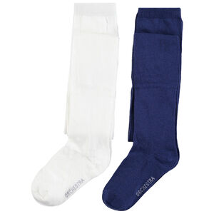 Lot de 2 collants épais unis pour fille 