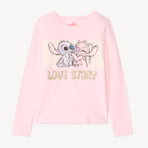 T-shirt manches longues Stitch & Angel Disney pour fille 